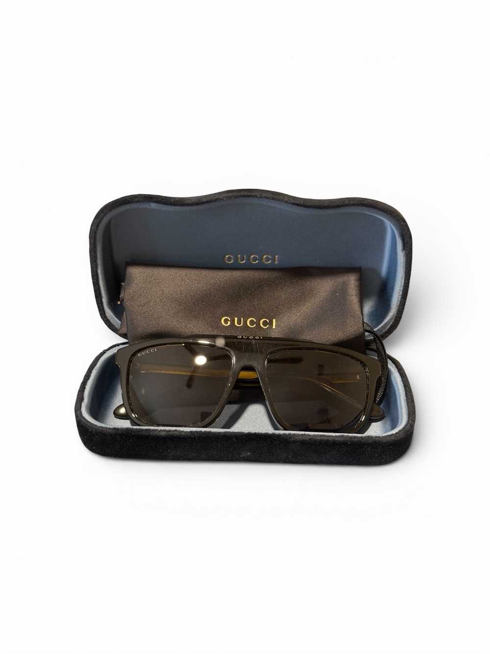 Gucci Brown Gradient Square Sunglasses with Branded Case